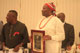 Gov. Akpabio with his newsest award from the Consul General of the Nigerian Mission in USA, Hon.Geofrey Temialibe